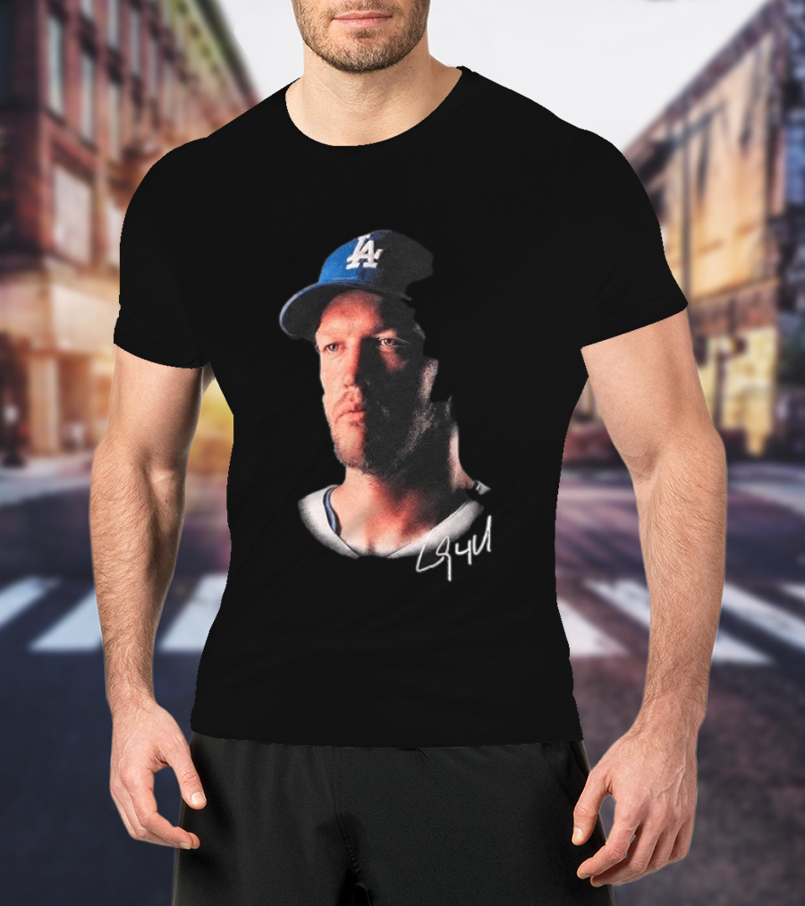 Kike Hernandez Wears Clayton Kershaw Face LA Dodgers Signature T-Shirt