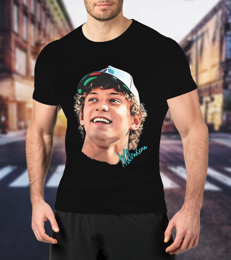 Kimi Antonelli F1 Team Smiley Big Head Signature Cap Racing T-Shirt