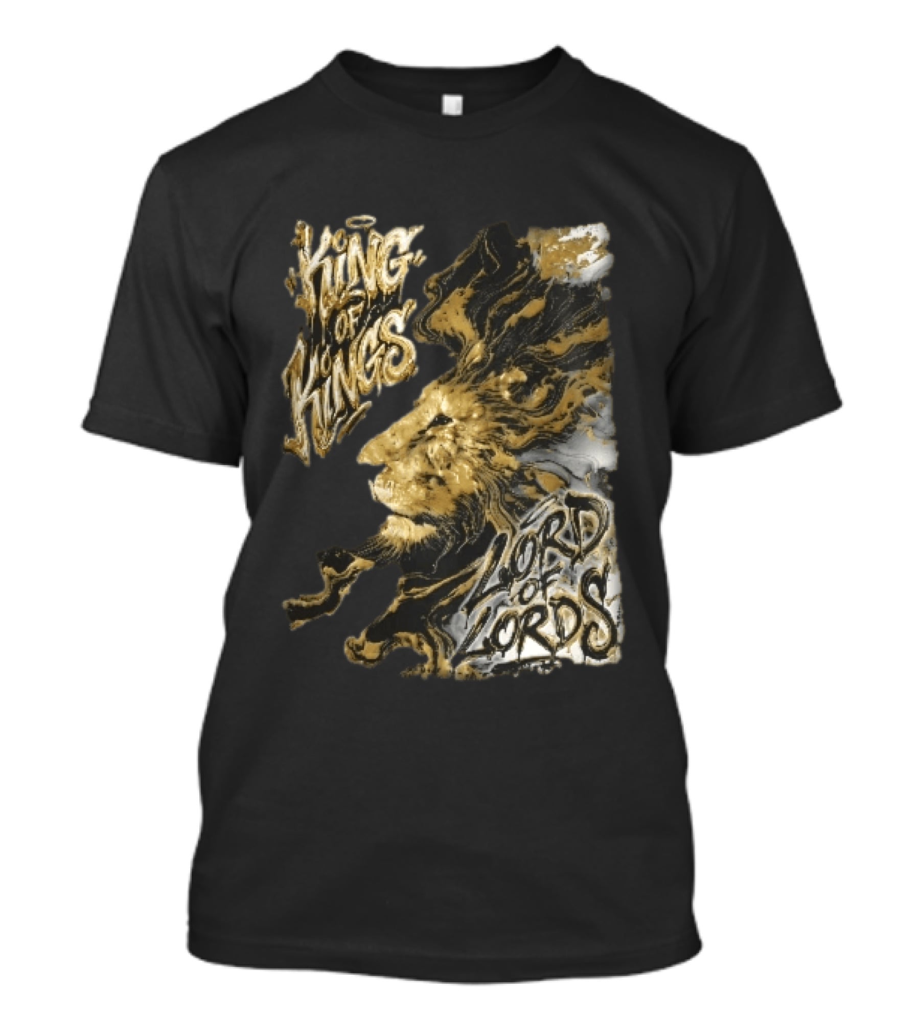 King Of Kings Lord Of Lords Golden Lion Swirling Mane T-Shirt