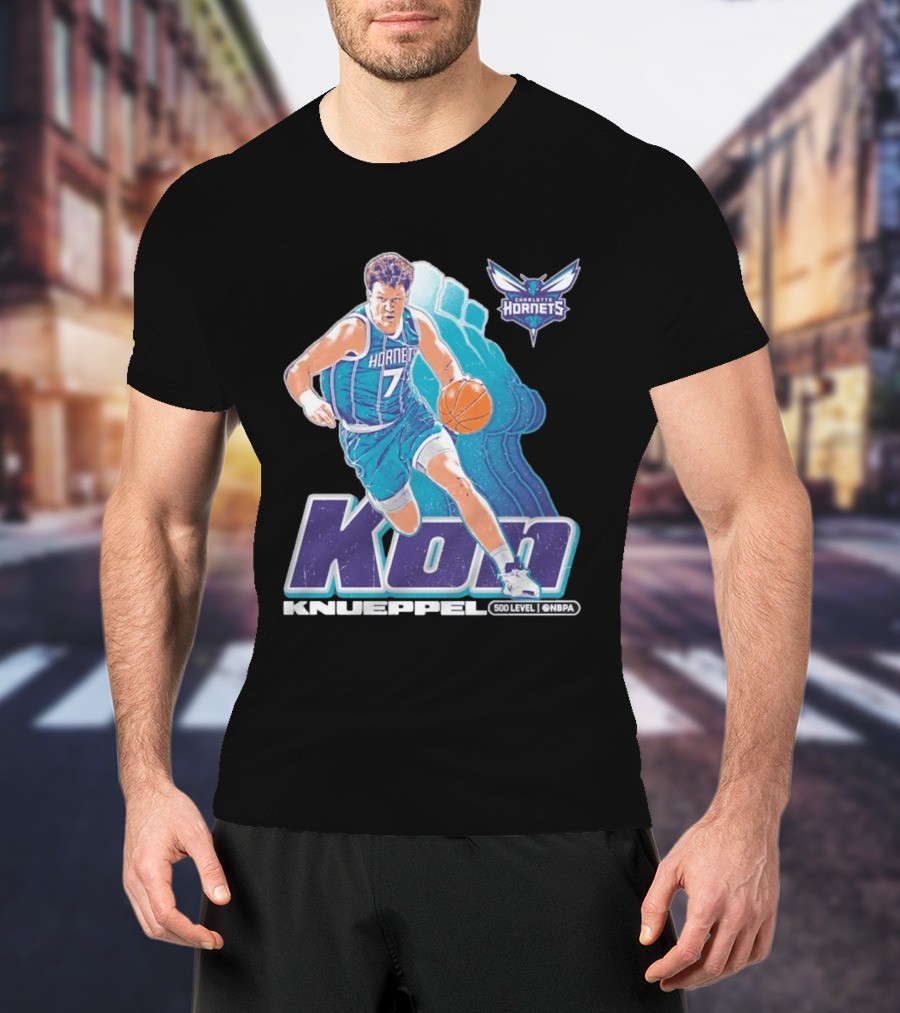 Kon Knueppel Charlotte Hornets NBA Player Number 7 Draft Pick 500 Level Edition T-Shirt