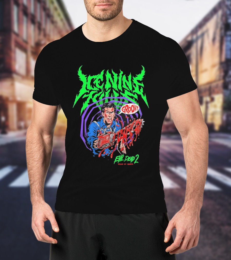 Ice Nine Kills Groovy Evil Dead 2 Blood Guts 2026 T-Shirt