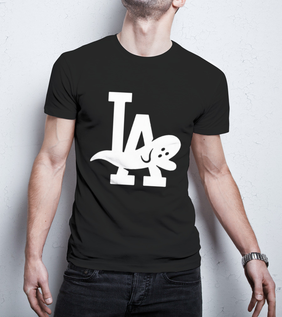 Los Angeles Dodgers LA Ghost Logo Halloween T-Shirt
