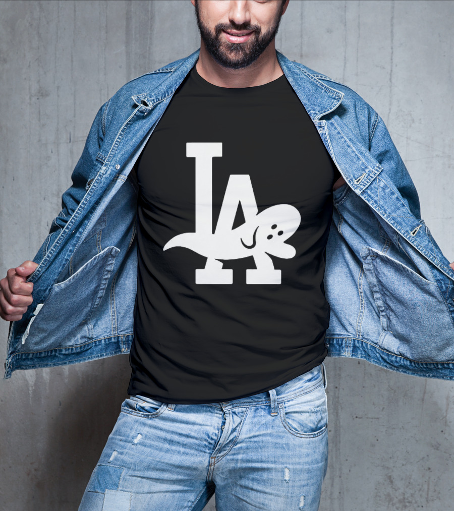 Los Angeles Dodgers LA Ghost Logo Halloween T-Shirt