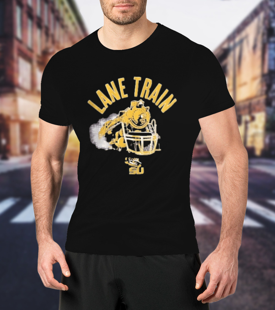 Lane Train Yellow Steam Lsu Tigers NCAA Locomotive Helmet Smoke T-Shirt