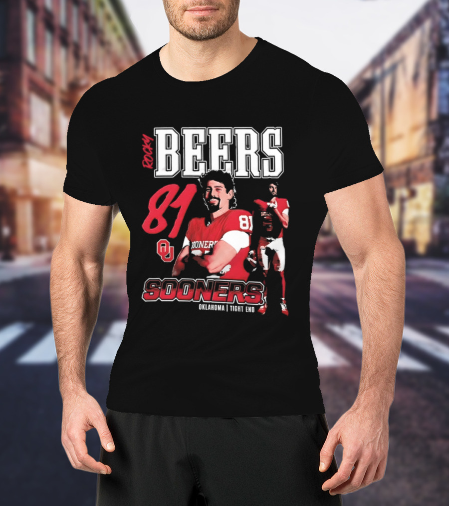 Rocky Beers 81 Oklahoma Sooners Tight End Football Team T-Shirt