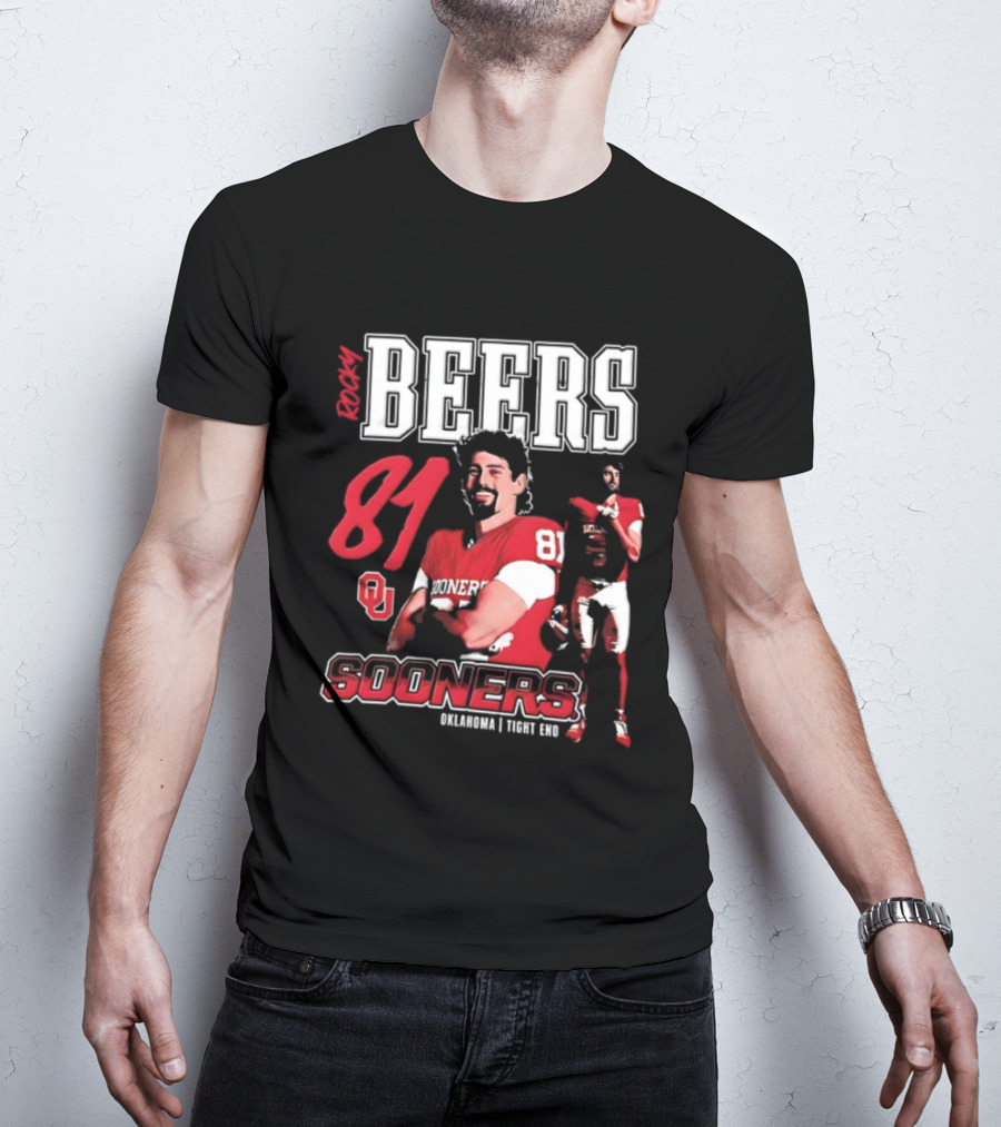 Rocky Beers 81 Oklahoma Sooners Tight End Football Team T-Shirt