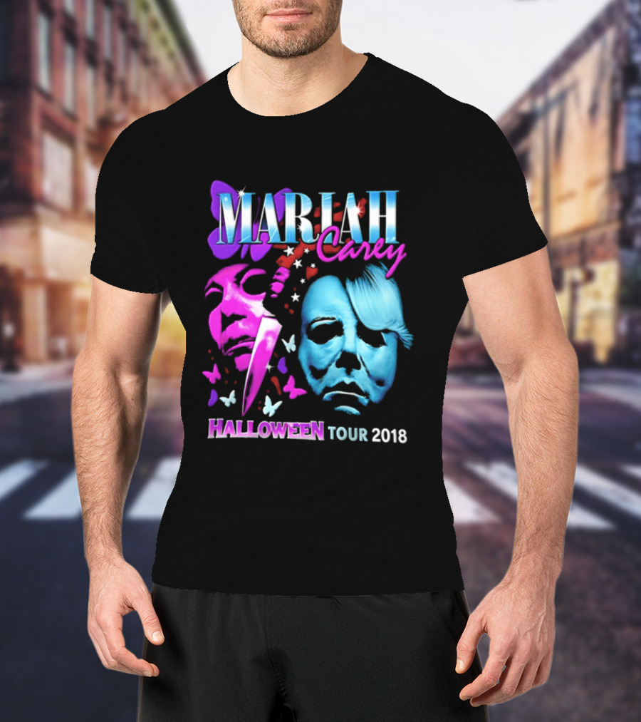 Mariah Carey Halloween Tour 2018 Pop Music Butterfly Mask Knife T-Shirt