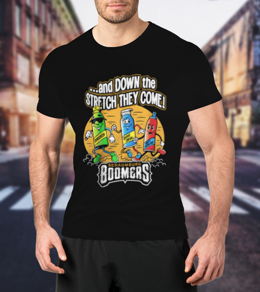 Schaumburg Boomers Racing Condiments Down The Stretch They Come T-Shirt