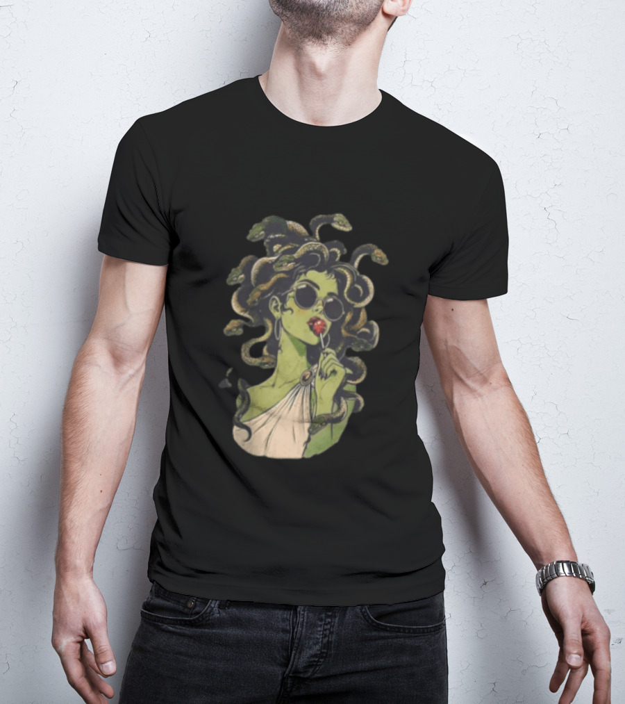 Vintage Medusa With Sunglasses And Lollipop T-Shirt