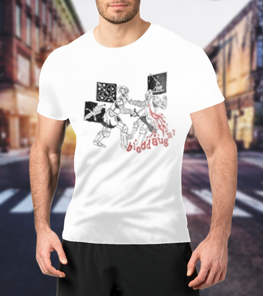 Blood Sugar Knights Duel Medieval Combat Flames T-Shirt