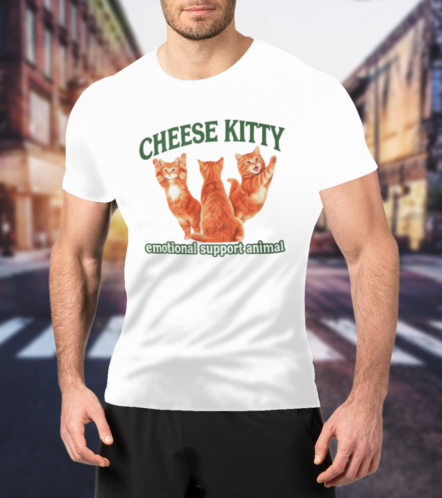Cheese Kitty Emotional Support Animal Cats T-Shirt