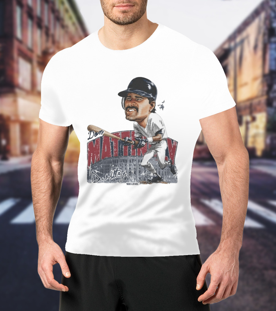 Don Mattingly New York 500 Level Bruce Stark Collection Baseball Stadium T-Shirt