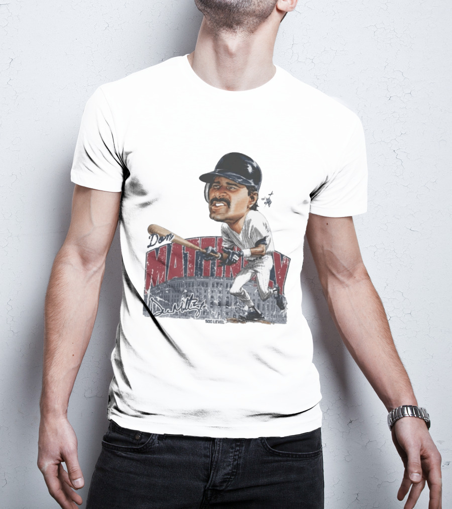 Don Mattingly New York 500 Level Bruce Stark Collection Baseball Stadium T-Shirt