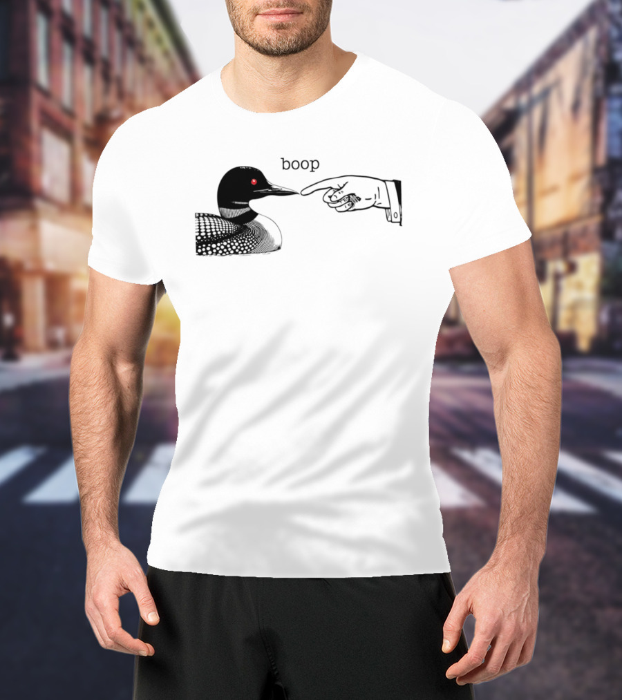 Loon Boop Minnesota Finger Touching Bird T-Shirt