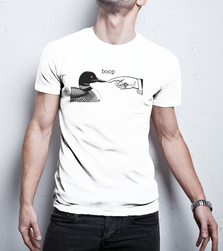 Loon Boop Minnesota Finger Touching Bird T-Shirt