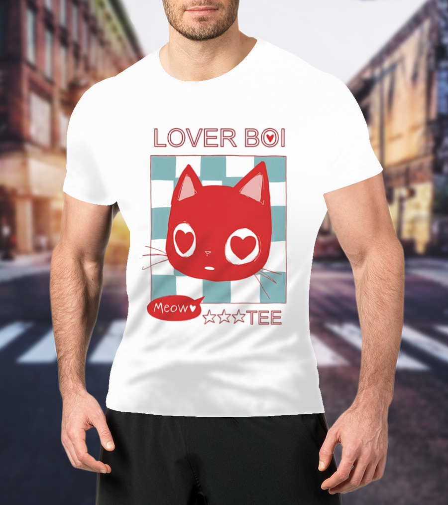 Lover Boi Meow Red Cat Star T-Shirt