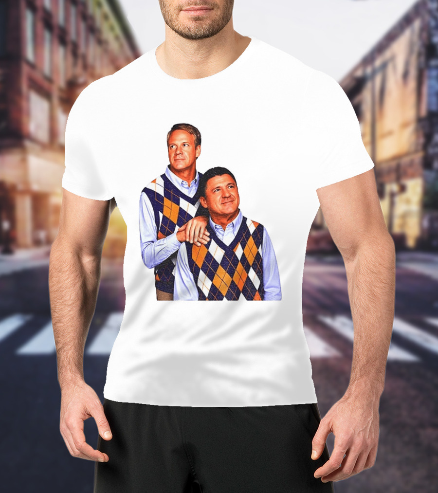 LSU Coaches Step Brothers Argyle Sweater Lane Kiffin T-Shirt