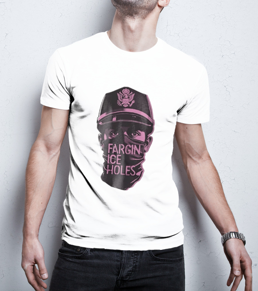 Fargin Ice Holes Masked Officer Police Cap Eagle T-Shirt