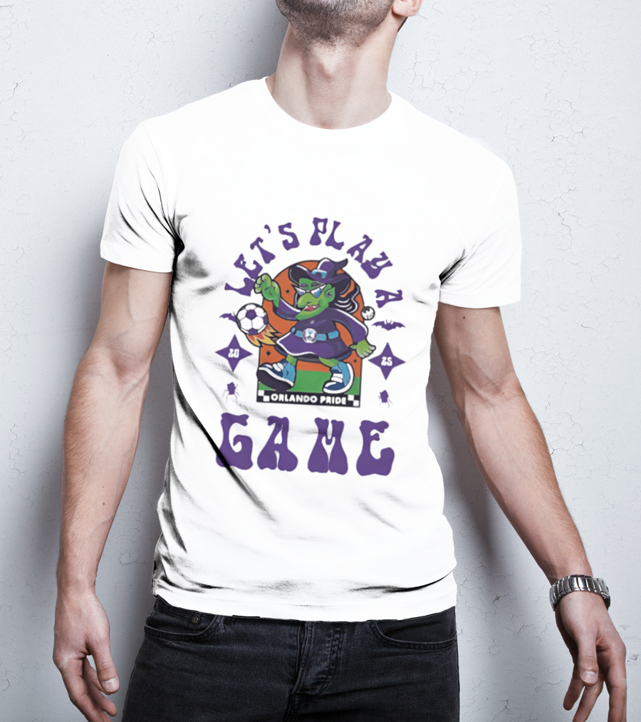 Orlando Pride Spooky Season 2025 Let's Play A Game Witch Soccer T-Shirt