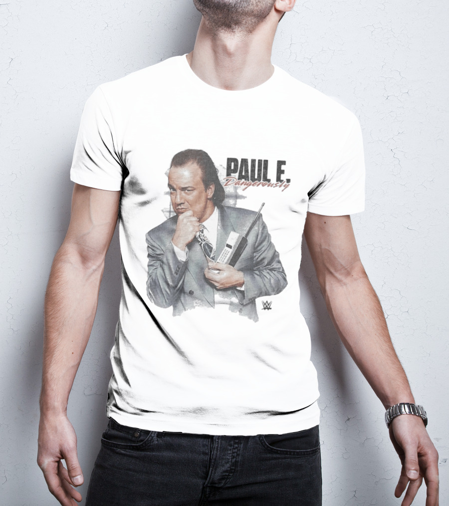 Paul E. Dangerously WWE Retro Suit And Cell Phone Pose T-Shirt