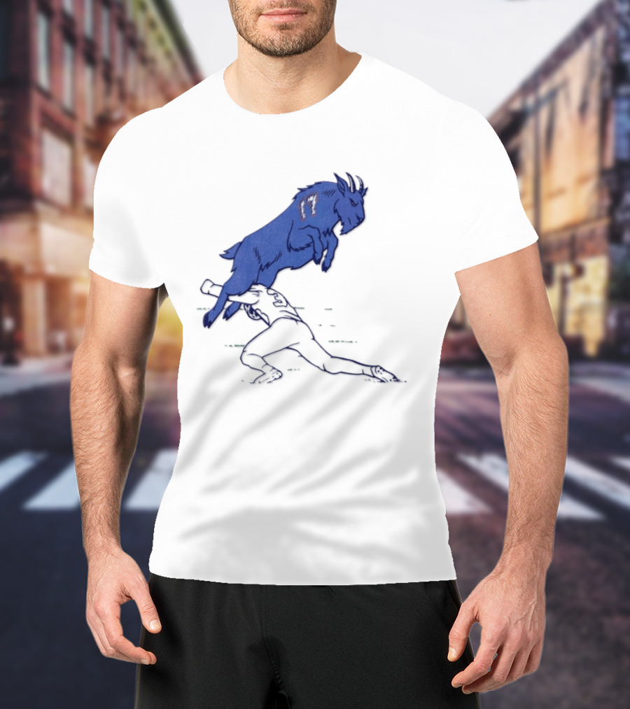 Buffalo Bills Josh Allen Goat 17 Jumping Over Defender Football Play T-Shirt