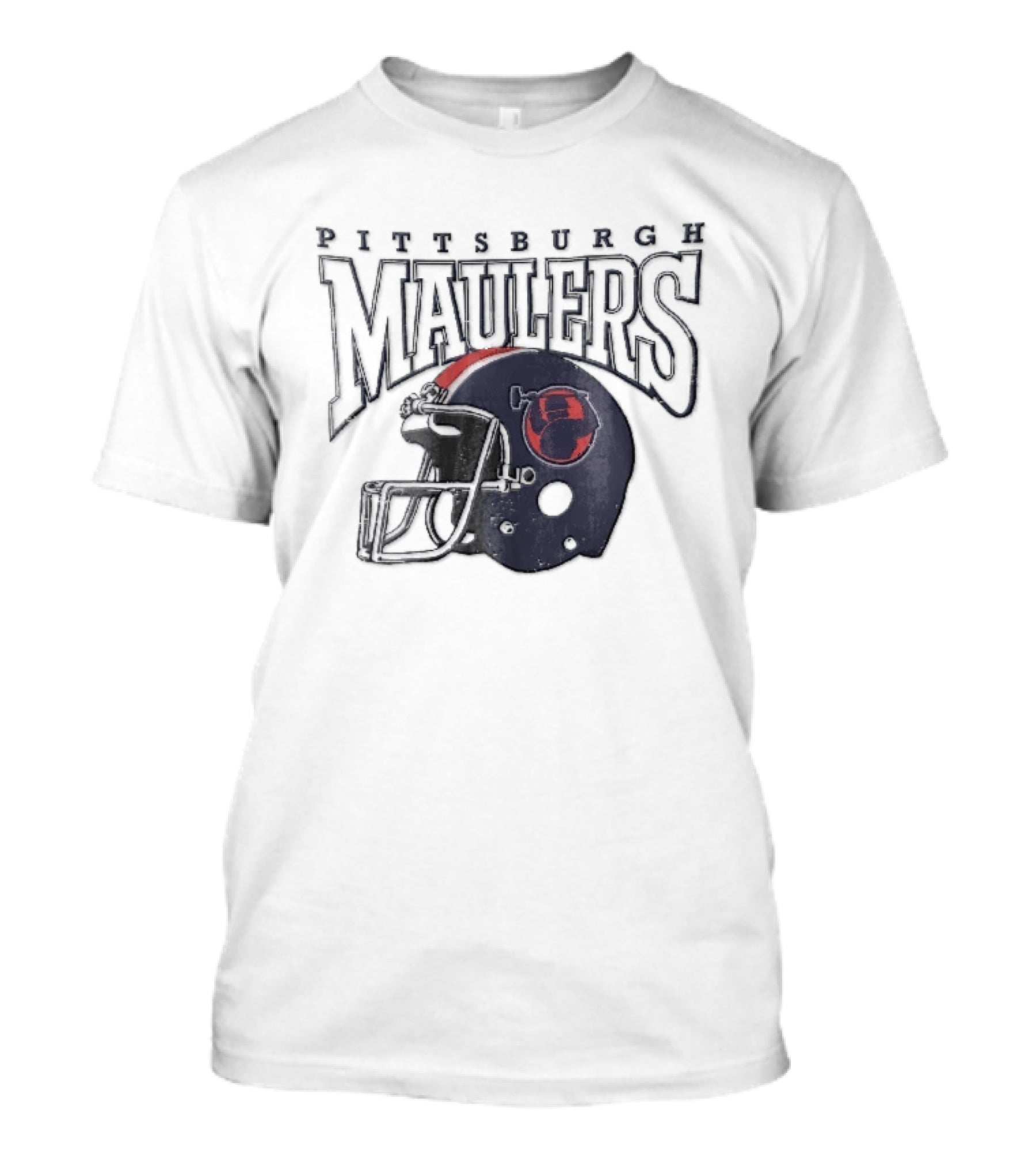 Pittsburgh Maulers Distressed Steelworker Football Helmet T-Shirt