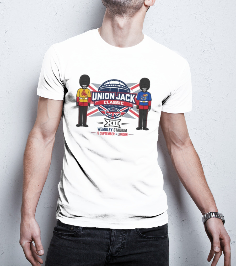 Kansas Jayhawks Vs Arizona State Union Jack Classic 2026 Wembley Stadium London 19 September T-Shirt