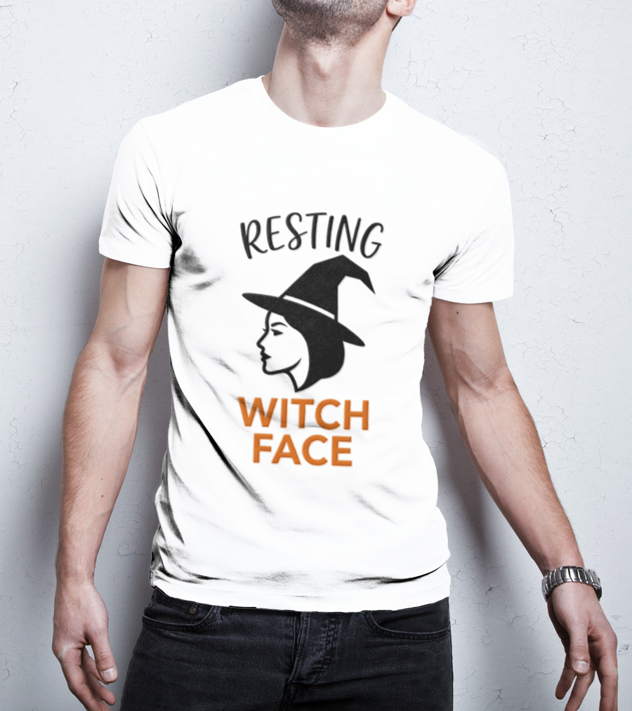 Resting Witch Face Halloween Witch Hat T-Shirt