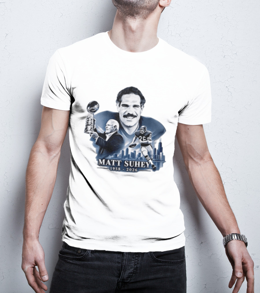 RIP Matt Suhey 1958 2026 Rest In Power With Trophy And Football Player T-Shirt