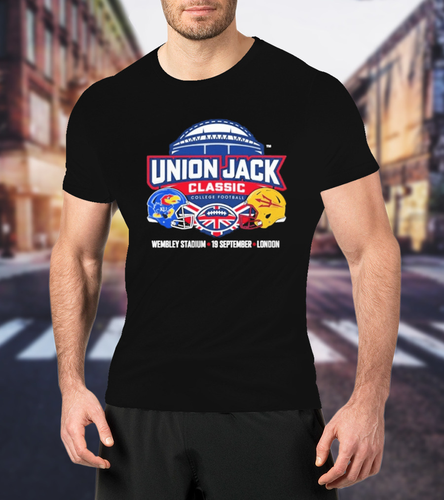 Union Jack Classic College Football Kansas Vs Arizona State Wembleу Stadium London 19 September 2026 T-Shirt