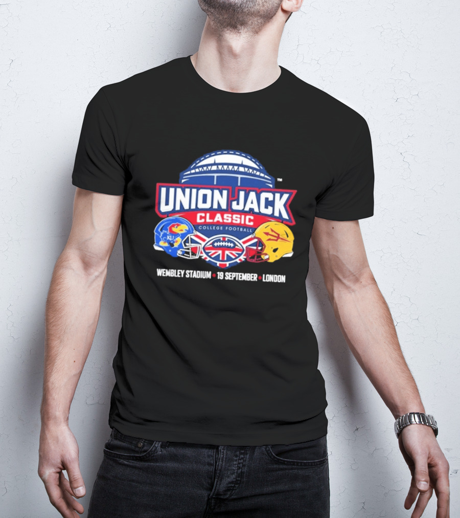 Union Jack Classic College Football Kansas Vs Arizona State Wembleу Stadium London 19 September 2026 T-Shirt