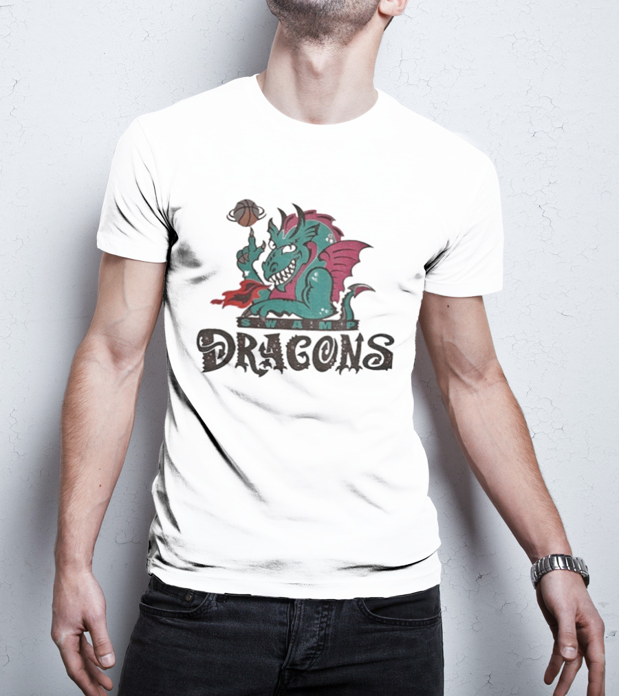 Swamp Dragons Basketball Fire Breathing Monster T-Shirt