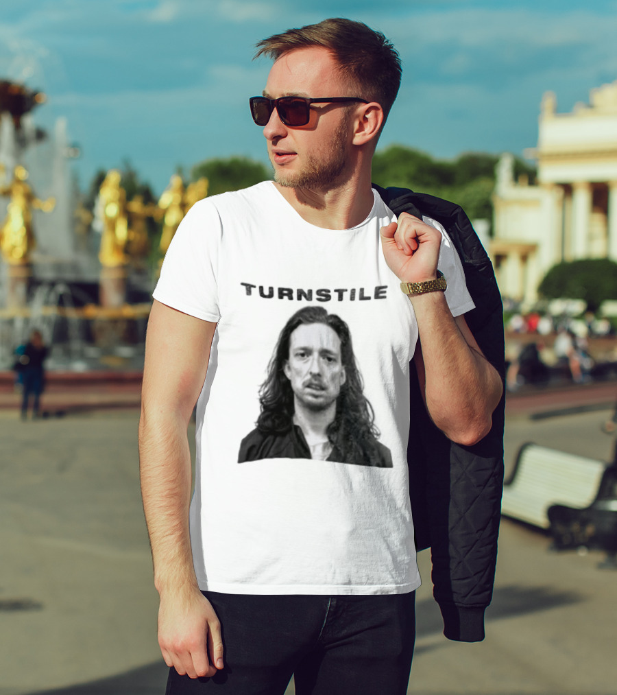 Turnstile Man Black And White T-Shirt