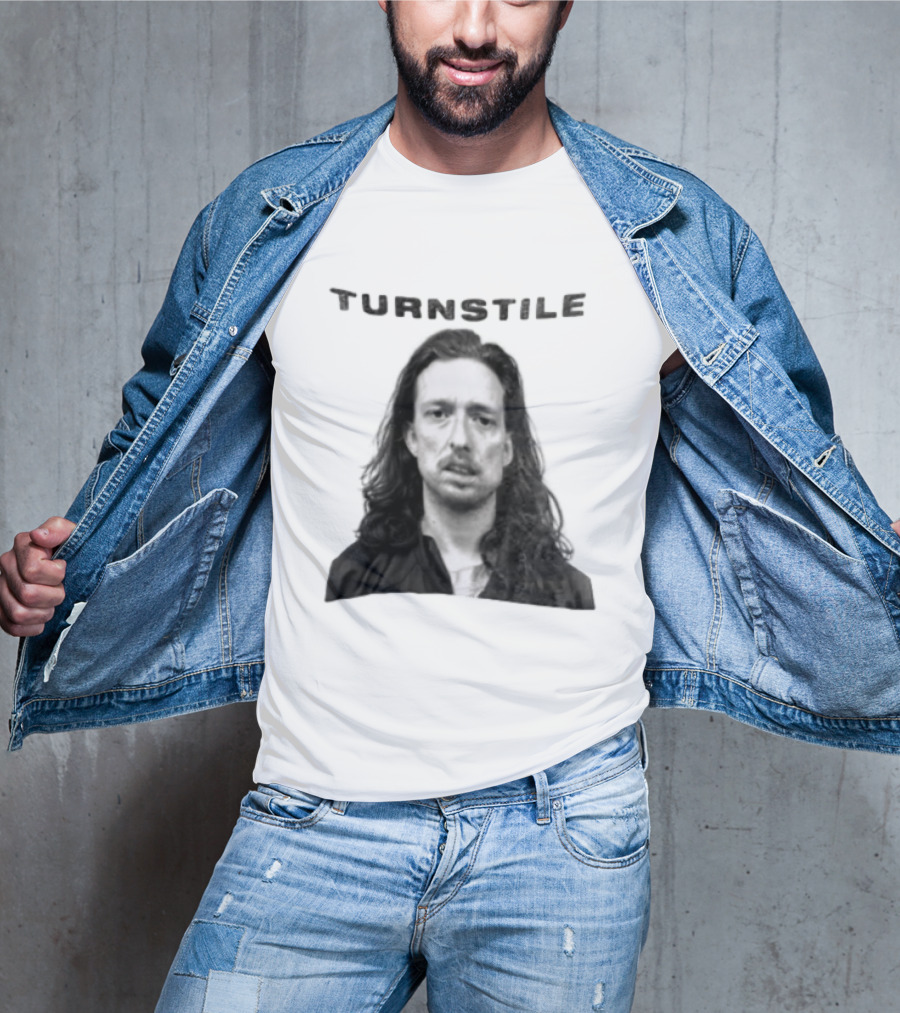 Turnstile Man Black And White T-Shirt