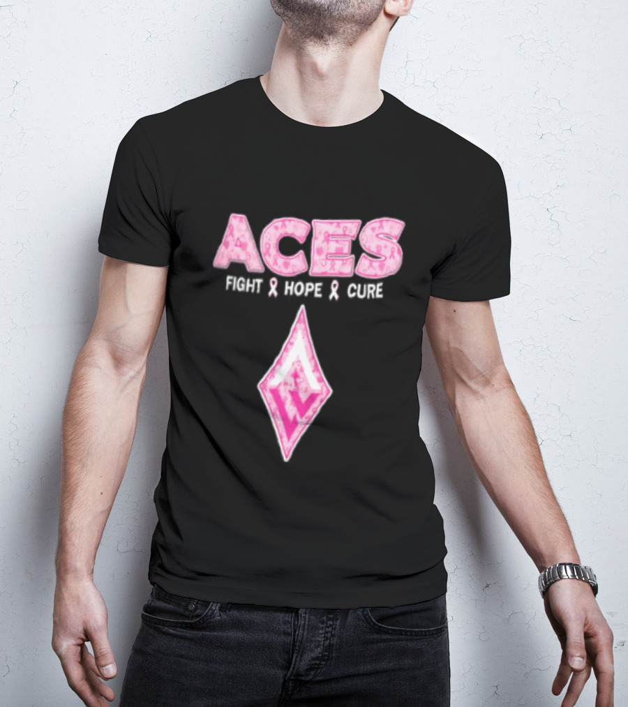 Aces Fight Hope Cure Pink Ribbon Las Vegas Aces T-Shirt