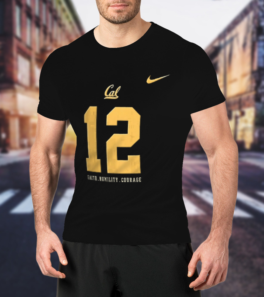 California Golden Bears Number 12 Nike Faith Humility Courage T-Shirt