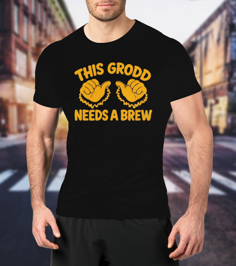 This Grodd Needs A Brew Funny Gorilla Grodd Thumbs Up T-Shirt