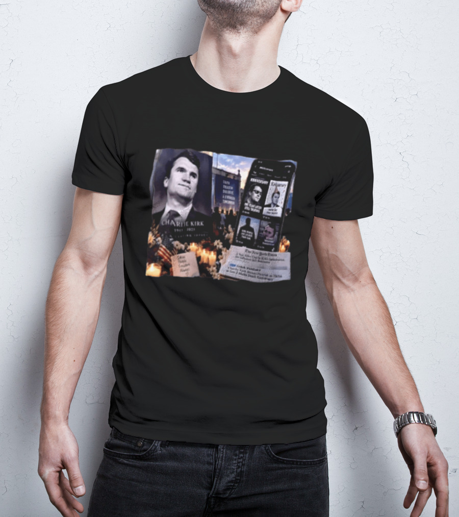 Charlie Kirk Meme Kirkiversary 1993 2025 Satire Freedom Division America T-Shirt