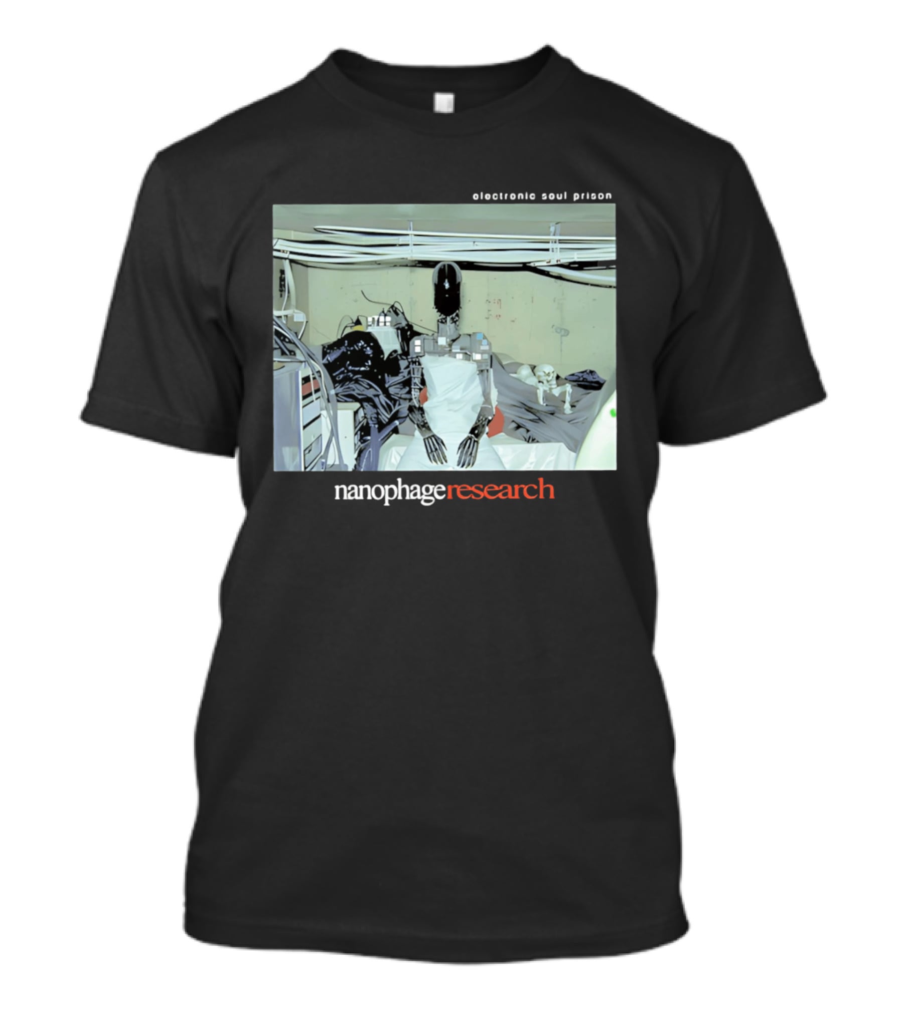 Electronic Soul Prison Nanophage Research Robot Skeleton Laboratory T-Shirt