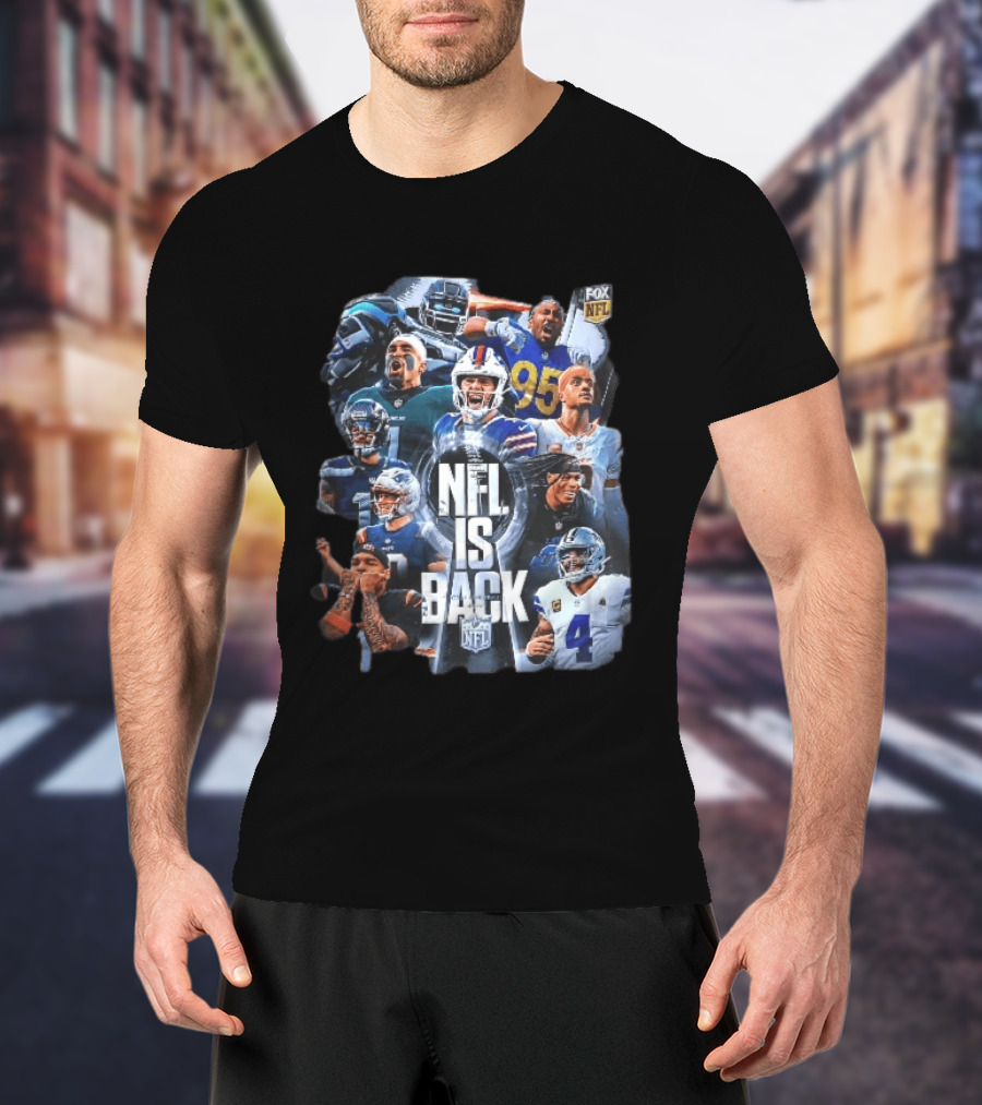 Fox NFL Is Back Vince Lombardi Trophy Football Player Collage T-Shirt