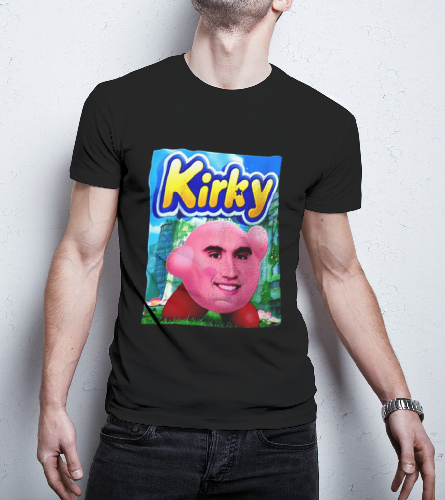 Kirky Kirby Nintendo Inspired Face Mashup Retro Gaming Nostalgia T-Shirt