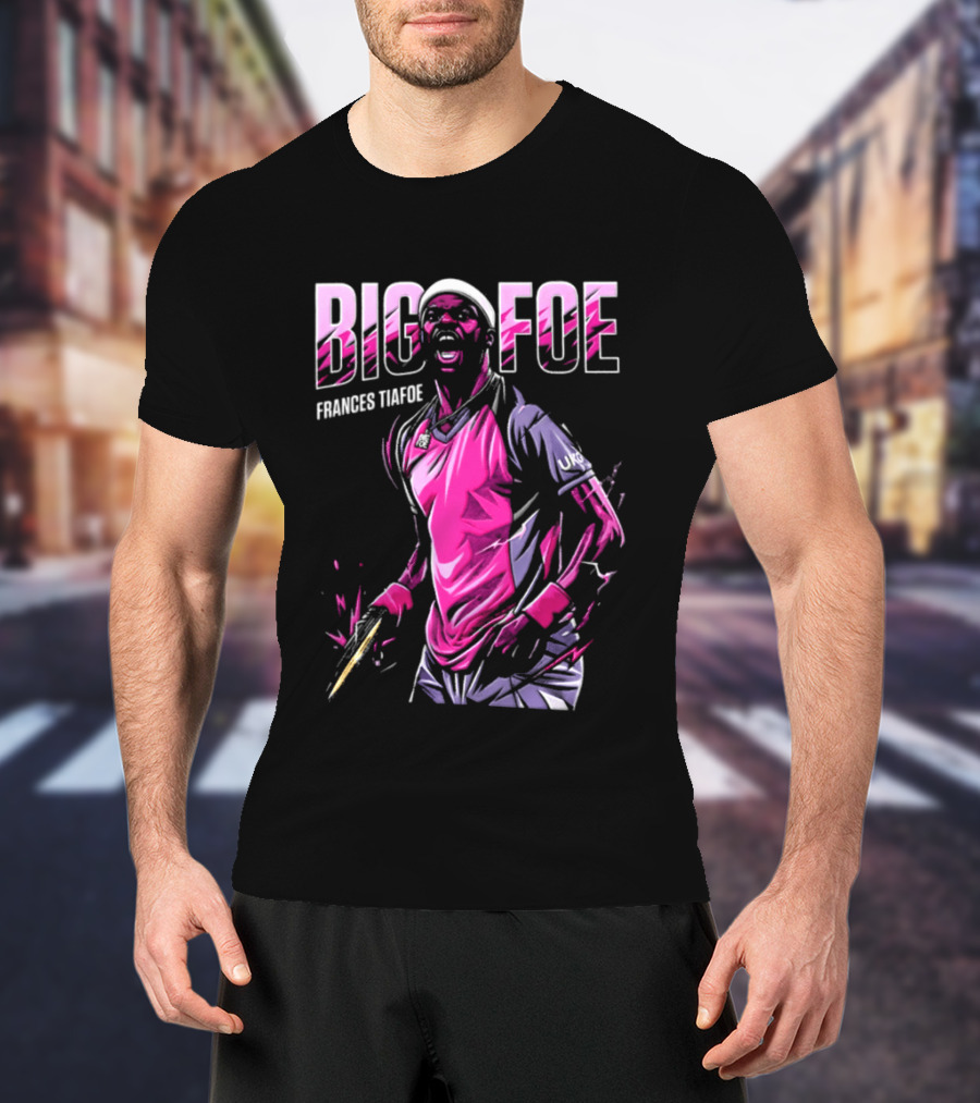 Frances Tiafoe Big Foe Tennis Scream Dynamic Pink Energy T-Shirt