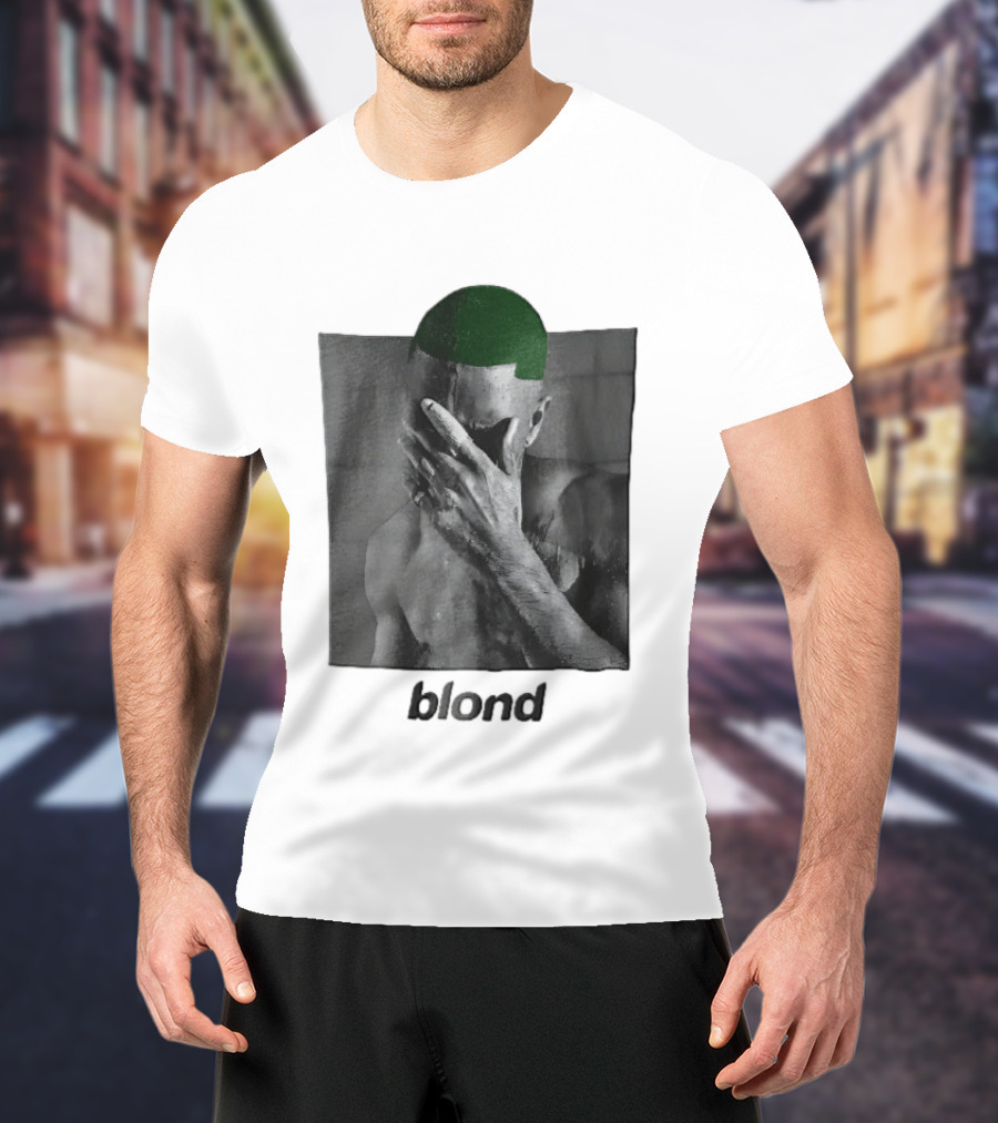 Blond Frank Ocean Green Hair Covering Face Halftone T-Shirt