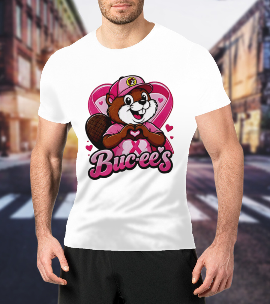 Buc Ee's Pink Ribbon Beaver Breast Cancer Awareness T-Shirt