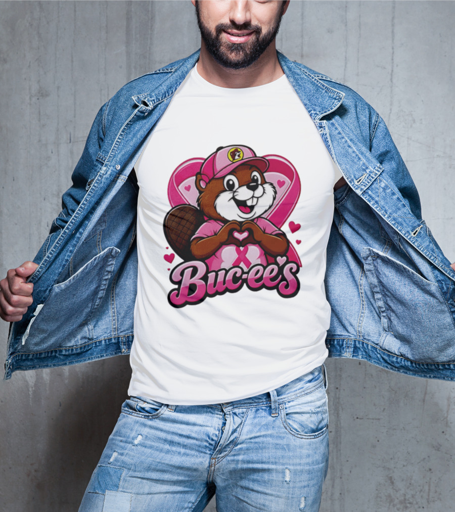 Buc Ee's Pink Ribbon Beaver Breast Cancer Awareness T-Shirt