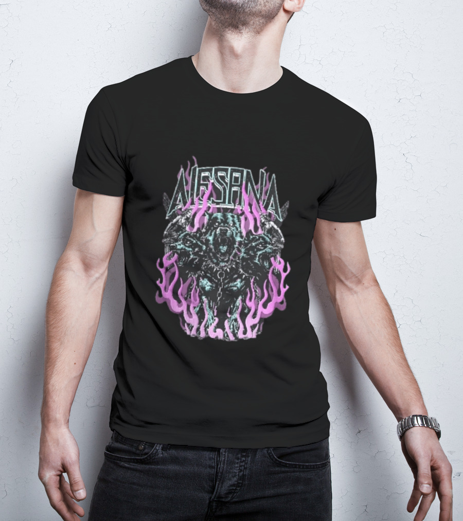 Alesana Cerberus Angel Statues With Purple Flames T-Shirt