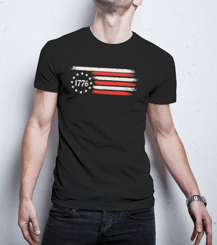 Imagine A Country So Great Even The People 1776 USA Flag Stars Stripes T-Shirt