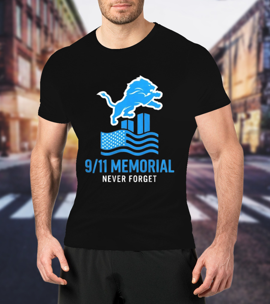 Detroit Lions 9/11 Memorial Never Forget 2026 T-Shirt