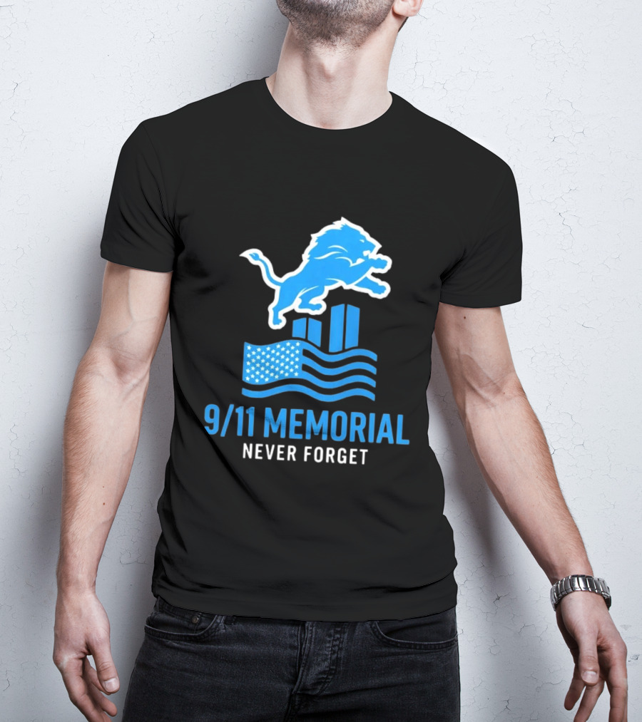 Detroit Lions 9/11 Memorial Never Forget 2026 T-Shirt
