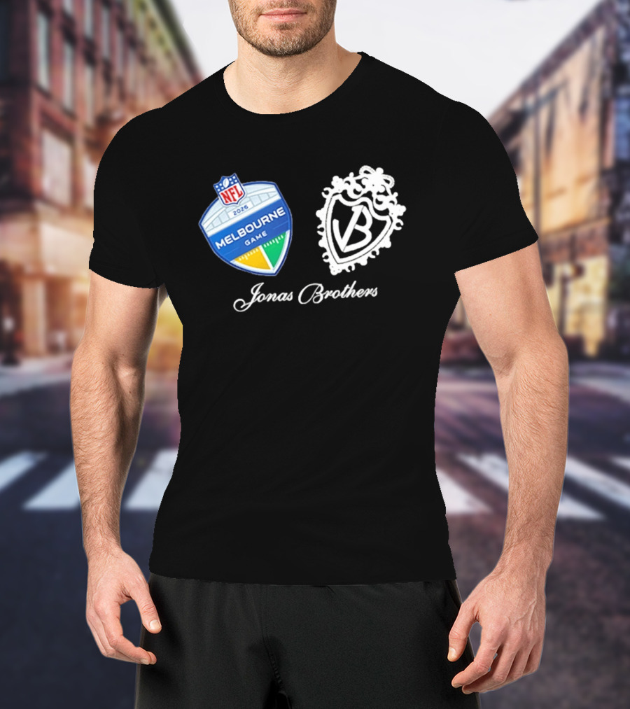 NFL 2026 Melbourne Game Jonas Brothers VB Crest T-Shirt